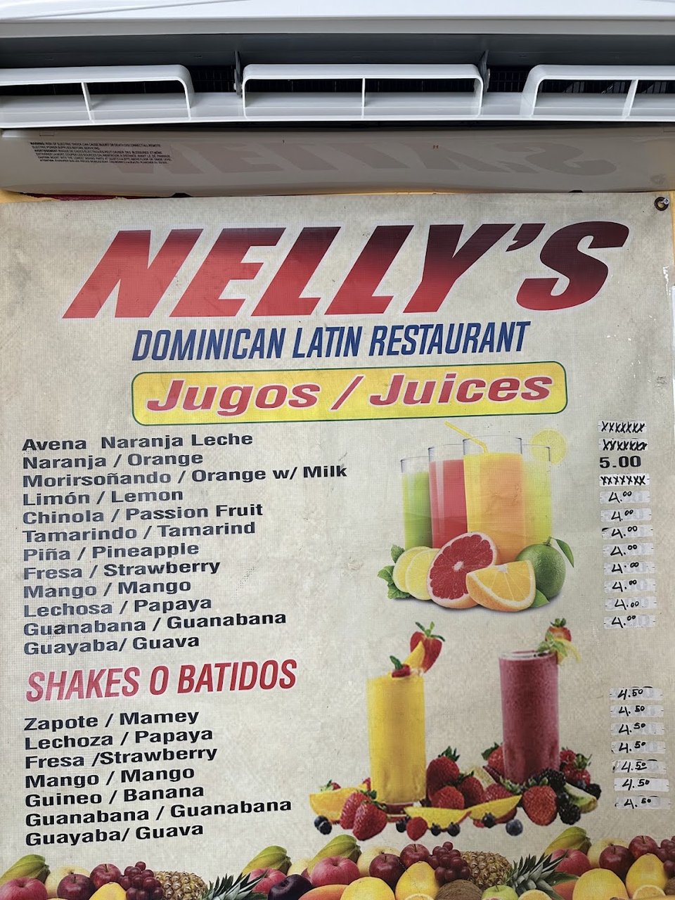Restaurant menu showing pork, chicken, and beef dishes.